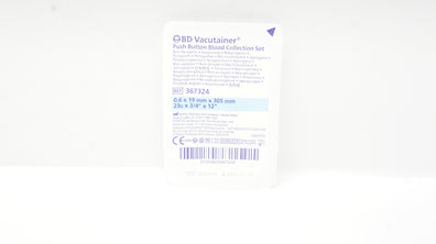 BD 367324 Vacutainer Push Button Blood Collection Set 23G x 3/4inch x 12inch